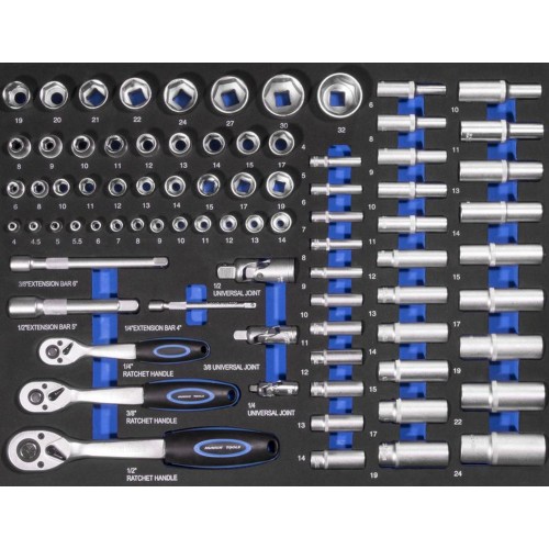 GÜDE Steckschlüssel Set 80 tlg. Werkstatteinrichtung Werkzeuge Werkstattwagen 39112