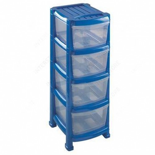 HEIDRUN Rollwafgen mit 4 Schubladen blau 1521