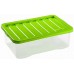 HEIDRUN Box Quasar, 16 x 32 x 19,5 cm, 7 l, transparent mit Deckel-grün 1681Q