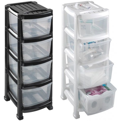 HEIDRUN Rollwafgen mit 4 Schubladen schwarz 1521