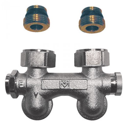 HERZ 3000 Bypasskörper, Entleerung links, Heizkörperanschluss Rp 1/2, Eckform 1306612