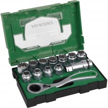 HiKOKI 40030033 Steckschlüsseleinsatz-Set 13-teilig, 1/2"