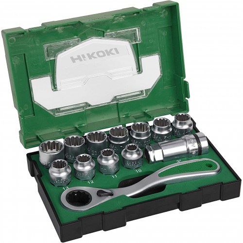 HiKOKI 40030033 Steckschlüsseleinsatz-Set 13-teilig, 1/2"