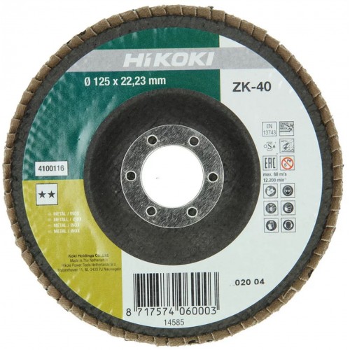 HiKOKI 4100116 Fächerschleifscheibe 125x22, 23mm, 40