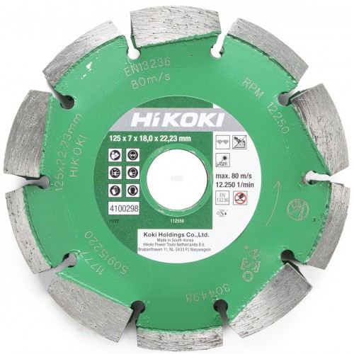 HiKOKI 4100298 Diamant-Nut- und Frässcheibe 125x22,2x7mm, zweireihig