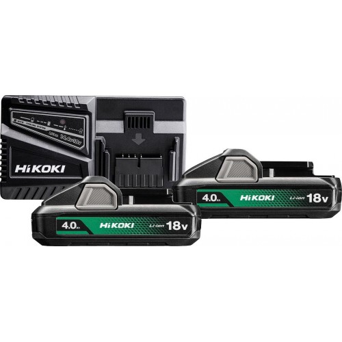 HiKOKI UC18YFSLWEZ Akku- und Ladegerät-Set (18V/2x 4,0Ah)