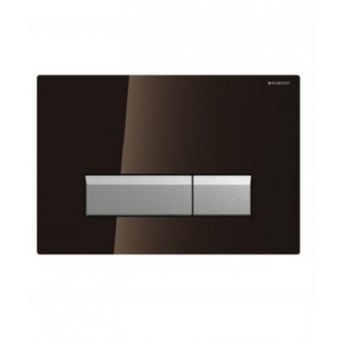 GEBERIT SIGMA 40 Betätigungsplatte, Glas braun/Aluminium gebürstet 115.600.SQ.1
