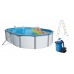 INTEX Stahlwandpool Set Nuovo de Luxe oval 730 x 366 x 120 cm 011260+Sandfilteranlage 