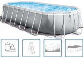 INTEX PRISM FRAME Ovalpool 610 × 305 × 122 cm mit Filteranlage 220–240V 26798NP