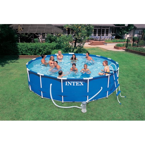 INTEX Frame Pool Set Rondo O 457 x 122 cm mit Filteranlage und Einstiegleiter 28236NP