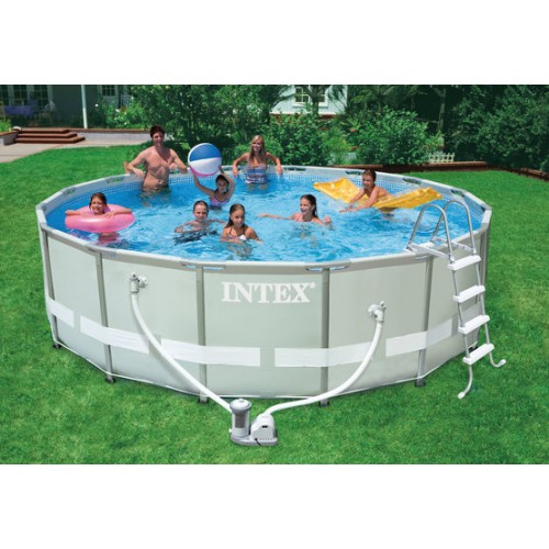INTEX Frame Pool Set Ultra Rondo O 488 x 122 cm mit Filteranlage und Leiter 28322NP