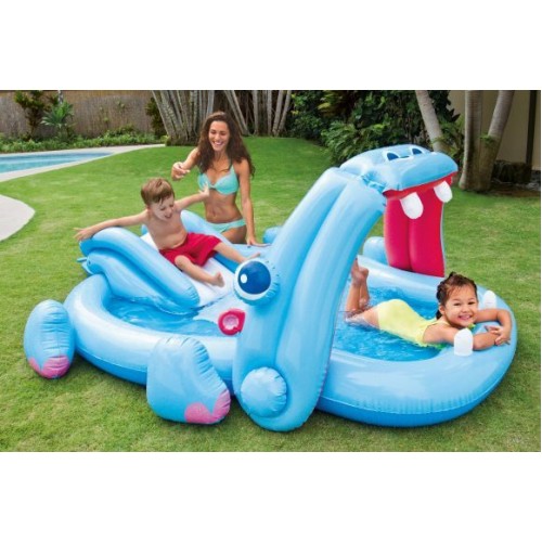 INTEX Play Center Pool "Nilpferd" mit Rutsche 221x188x86cm 57150NP