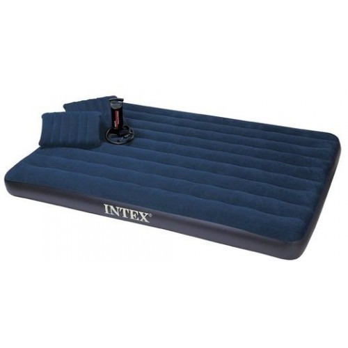 INTEX CLASSIC DOWNY QUEEN Luftbett Set 152 x 203 cm, Kissenset + Luftpumpe 68765