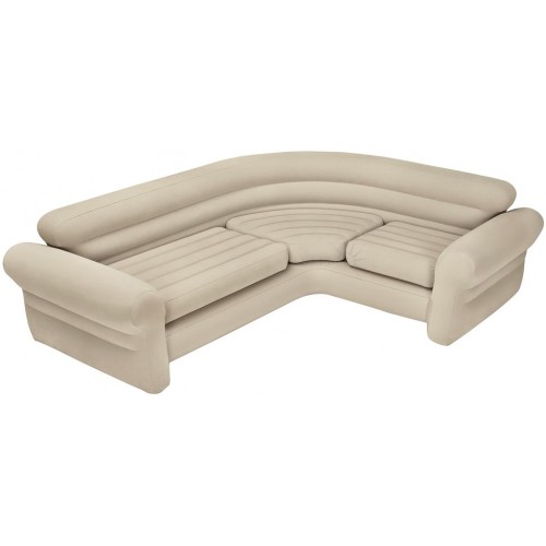 INTEX CORNER SOFA Ecksofa Eckbank Lounge 257 x 203 x 76 cm, beige 68575NP