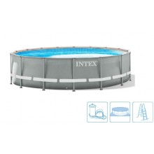 INTEX PRISM FRAME POOLS SET Schwimmbad 457 x 107 cm mit kartuschenfilterpumpe 26724NP