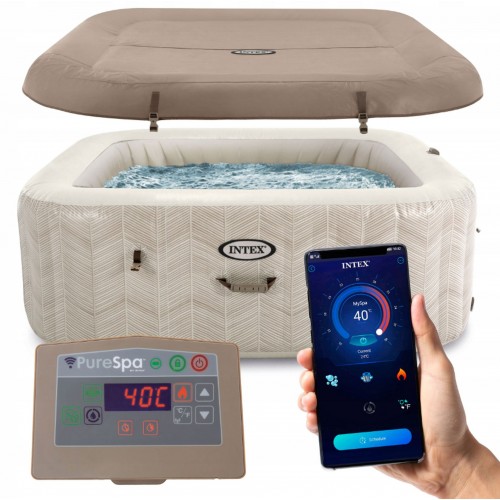 INTEX Pure Spa Chevron Deluxe Whirlpool mit Salzwassersystem 28446NP