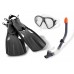 INTEX Taucherset: Schwimmflosen, Schnorchel, Brille, ab 14 Jahren 55657