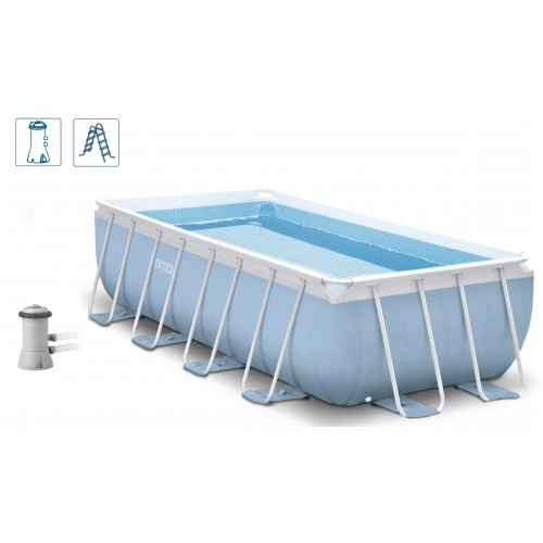 INTEX PRISM FRAME Rectangular POOL 300 x 175 x 80 cm + Kartuschenfilteranlage, 28314NP