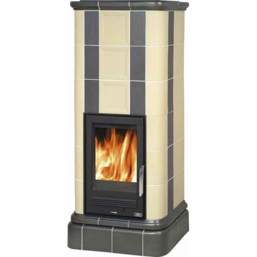 ABX Warmwasser-Kachelofen KALEDONIE COLOR K 3009, grau/Sandfarbe