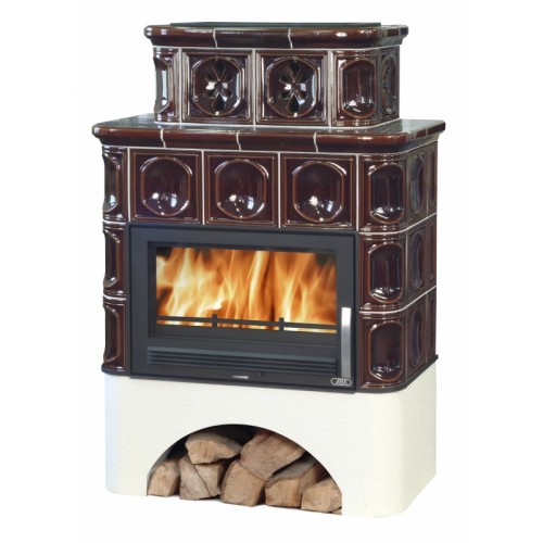 ABX KARELIE TV, Kachelofen mit Wärmetauscher 7 kW, Blech Einsatz, braun ABX KARELIE TV, Kachelofen mit Wärmetauscher 7 kW, Blech Einsatz, braun