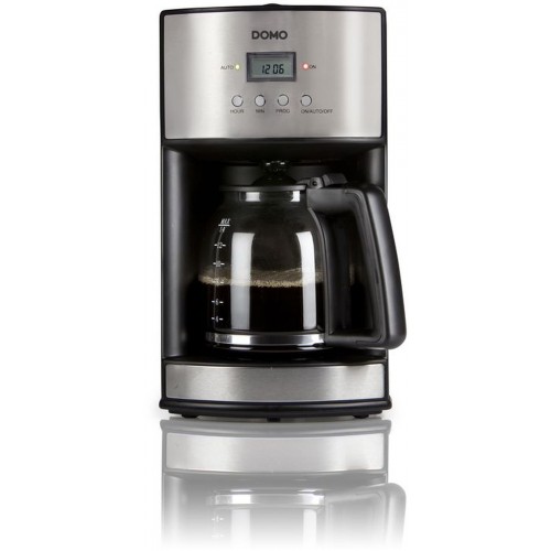 DOMO Edelstahl-Kaffeemaschine mit 24-Std. Timer, 1000W, 1,8 Liter DO473KT