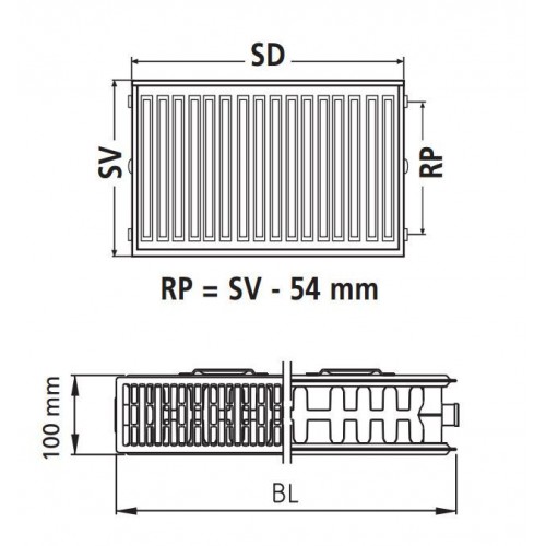 B-WARE KERMI therm-x2 Profil-Kompakt-Heizkörper 22 600/1800 FK0220618 BESCHÄDIGT