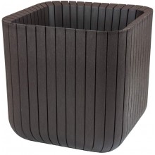 KETER CUBE PLANTER L Blumentopf, 39,5 x 39,5 x 39,5 cm, braun 17201220