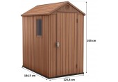 KETER DARWIN 4 x 6 Kunststoffgerätehaus, 125,8 x 184,5 x 205 cm, braun 17209417