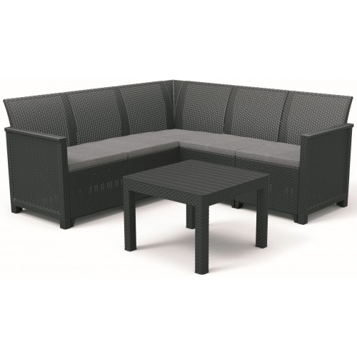KETER ELODIE CORNER 5 SEATER Ecksofa-Set, graphit/grau 17210755 KETER ELODIE CORNER 5 SEATER Ecksofa-Set, graphit/grau 17210755