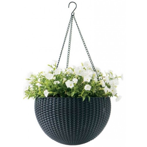 KETER HANGING SPHERE Hängepflanztopf 35 x 35 cm, anthrazit 17199246