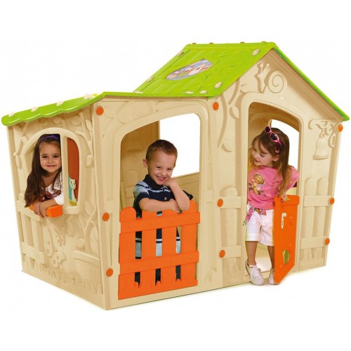 BAZAR KETER MAGIC VILLA Kinderspielhaus, beige/grün 17190655 Beschädigte Verpackung!