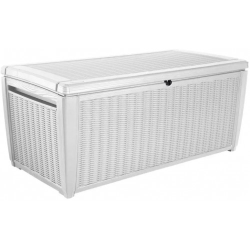 KETER POOL BOX 511L Garten-Aufbewahrungsbox, Rattan-Optik 145 x 73 x 64 cm, weiß 17205835