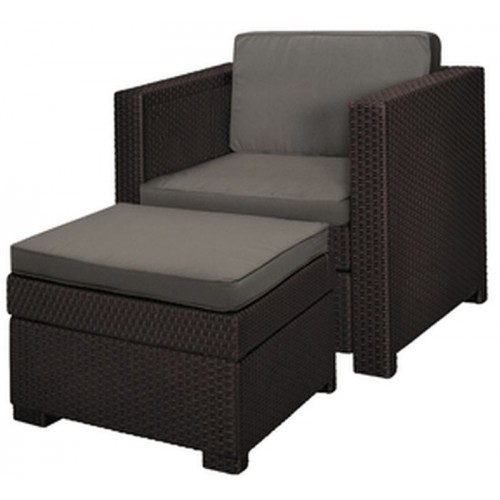 KETER PROVENCE CHILLOUT Gartensessel+Beistelltisch, braun/grau-beige 17205923 KETER PROVENCE CHILLOUT Gartensessel+Beistelltisch, braun/grau-beige 17205923