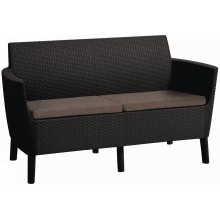 KETER SALEMO 2-Sitzer Sofa, 133 x 67 x 76 cm, braun/grau-beige 17209038