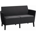 KETER SALEMO 2-Sitzer Sofa, 133 x 67 x 76 cm, graphit/grau 17209038