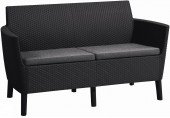 KETER SALEMO 2-Sitzer Sofa, 133 x 67 x 76 cm, graphit/grau 17209038