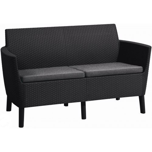 KETER SALEMO 2-Sitzer Sofa, 133 x 67 x 76 cm, graphit/grau 17209038