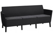KETER SALEMO 3-Sitzer Sofa, 187 x 67 x 76 cm, graphit/grau 17209039