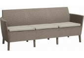 KETER SALEMO 3-Sitzer Sofa, 187 x 67 x 76 cm, cappuccino/beige 17209039