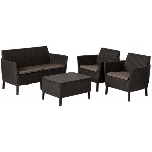 KETER SALEMO Lounge-Set, braun/grau-beige 17206003 KETER SALEMO Lounge-Set, braun/grau-beige 17206003