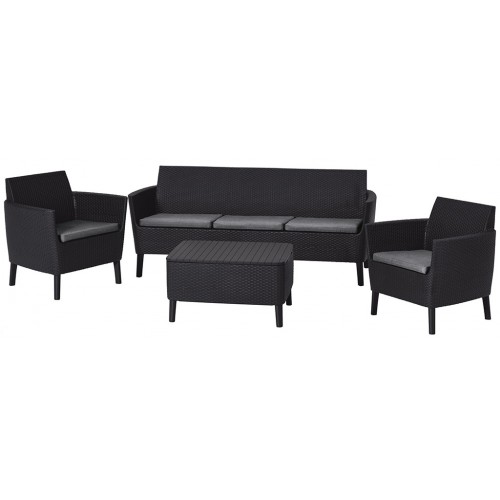 KETER SALEMO 3 SEATER Lounge-Set, graphit/grau 17205990