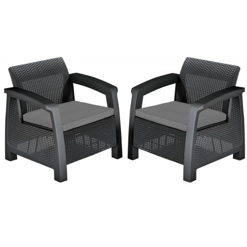 KETER BAHAMAS DUO SET Sessel 2 St., 75 x 70 x 79cm, graphit/grau 17205921 KETER BAHAMAS DUO SET Sessel 2 St., 75 x 70 x 79cm, graphit/grau 17205921