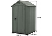 KETER DARWIN 4 x 4 Kunststoffgerätehaus, 125,8 x 116,37 x 205 cm, grün 17212741