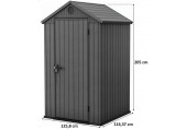 KETER DARWIN 4 x 4 Kunststoffgerätehaus, 125,8 x 116,37 x 205 cm, grau 17212741