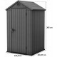 KETER DARWIN 4 x 4 Kunststoffgerätehaus, 125,8 x 116,37 x 205 cm, grau 17212741