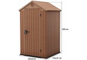 KETER DARWIN 4 x 4 Kunststoffgerätehaus, 125,8 x 116,37 x 205 cm, braun 17212741