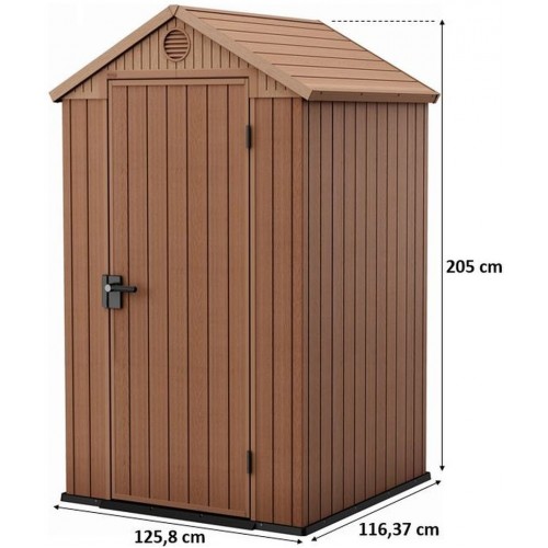 KETER DARWIN 4 x 4 Kunststoffgerätehaus, 125,8 x 116,37 x 205 cm, braun 17212741