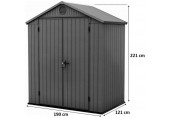 KETER DARWIN 6 x 4 Kunststoffgerätehaus, 190 x 121 x 221 cm, grau 17210351
