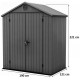 KETER DARWIN 6 x 4 Kunststoffgerätehaus, 190 x 121 x 221 cm, grau 17210351