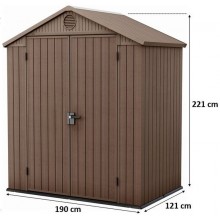 KETER DARWIN 6 x 4 Kunststoffgerätehaus, 190 x 121 x 221 cm, braun 17210351